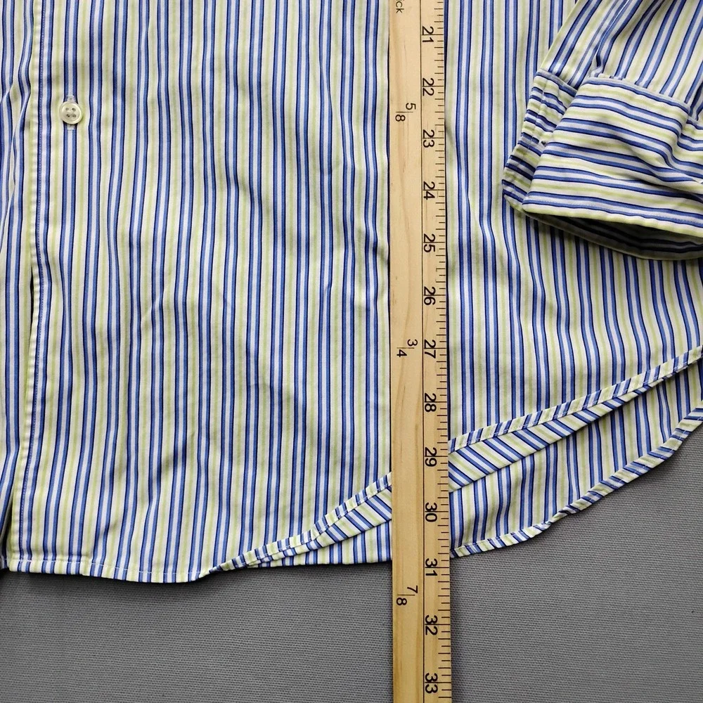 Polo‎ Ralph Lauren Mens XXL Classic Fit Striped Button Down Shirt Blue Green